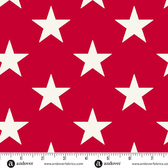 Andover Fabrics Americana Large Star Red 108" Cotton Wideback Fabric per yard