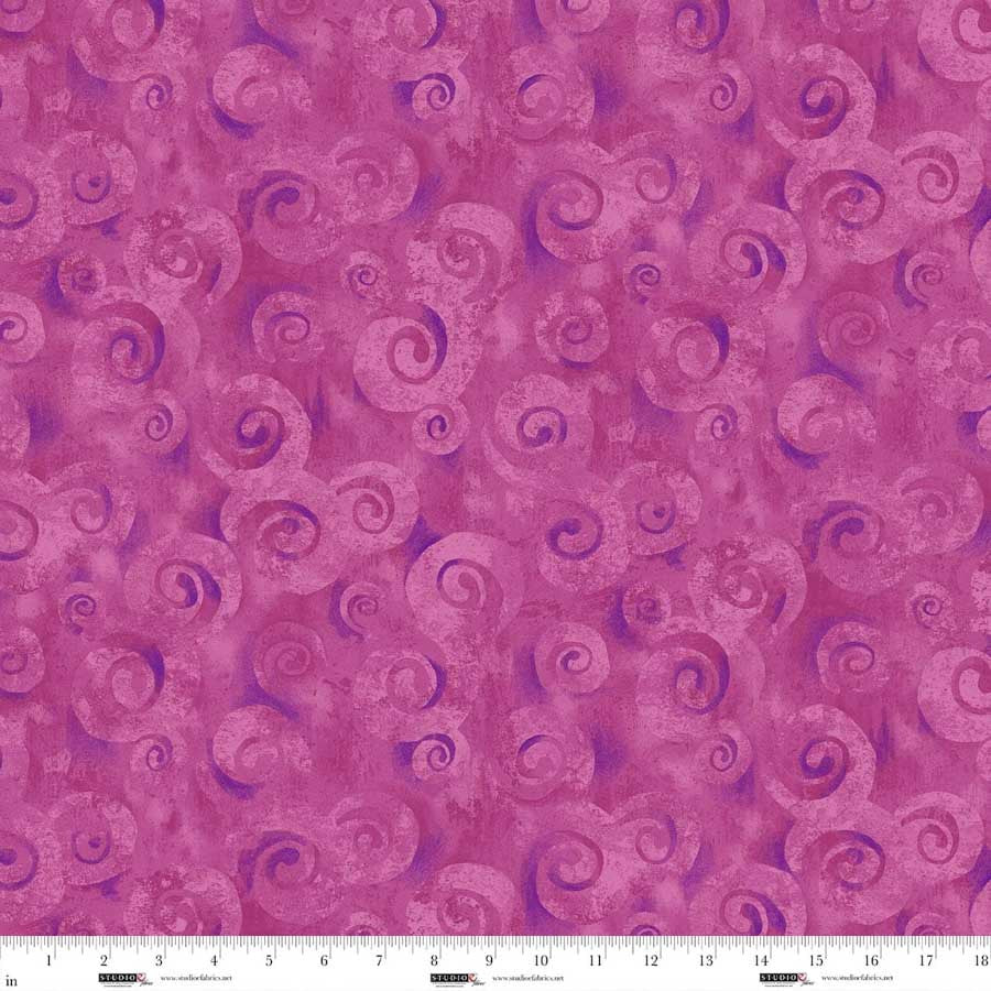 Spiral Storm Lipstick Swirl Texture 118" Orchid Cotton Wideback Fabric per yard