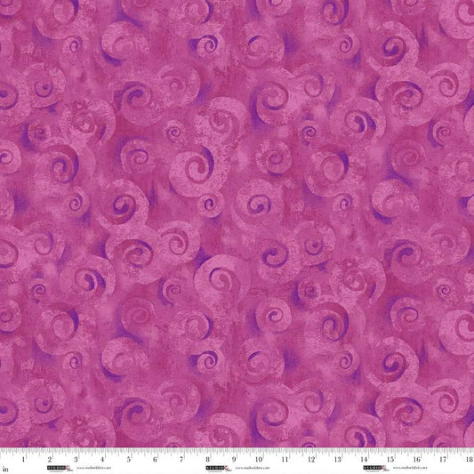 Spiral Storm Lipstick Swirl Texture 118" Orchid Cotton Wideback Fabric per yard