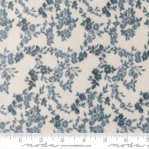 Nantucket Summer Cuddle Surfside Florals Cream Light Blue Polyester 44" / 45" Fabric per yard