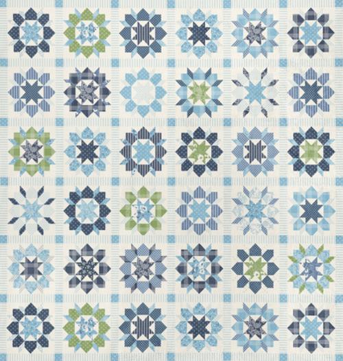 Nantucket Summer Cuddle Swoon Cheater Patchwork Multi Polyester 44" / 45" Fabric per yard