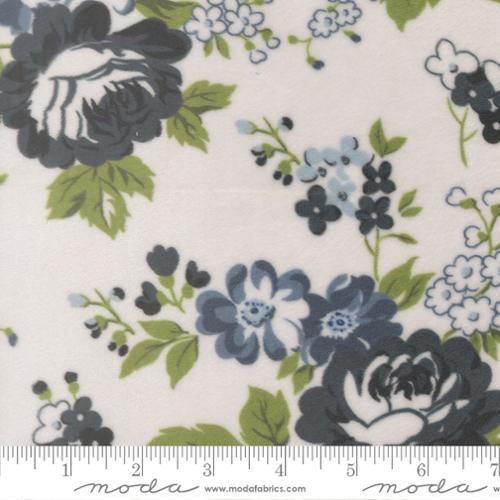 Nantucket Summer Cuddle Cottage Small Floral Cream Blue Polyester 44" / 45" Fabric per yard