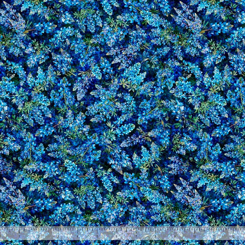 ATXSH Minky Texas Bluebonnets Navy 44"/45" Fabric Per Yard