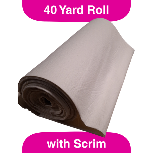 122" Wide 100% Cotton Batting with Scrim Liner, 40 yards