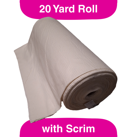 93" Wide Poly/Cotton Blend Batting with Scrim Liner, 20 yards