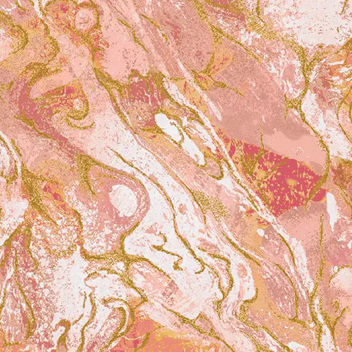 Apricot Marbled Earth Cotton 44/45" Fabric Per Yard