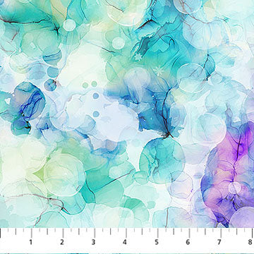Aqua Teal  Infatuation Cotton 44"/45" Fabric Per Yard