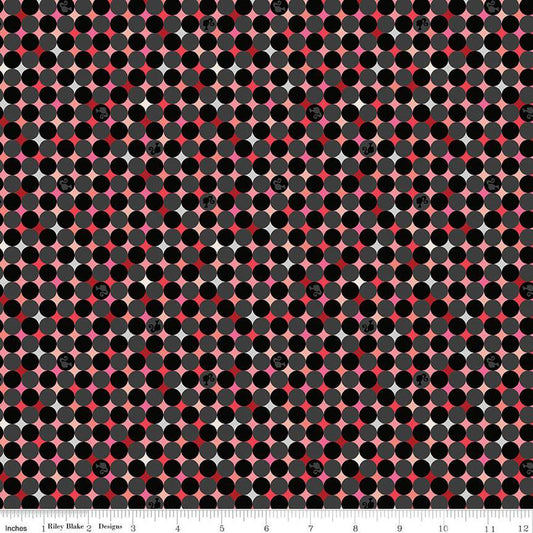 Barbie Vintage Sparkle Dots Black Cotton 43"/44" Fabric Per Yard