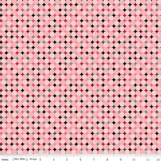 Barbie Vintage Sparkle Dots Pink Cotton 43"/44" Fabric Per Yard