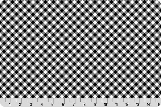 Barely Basics Gingham Quilting Cuddle Black Fabric Per Yard
