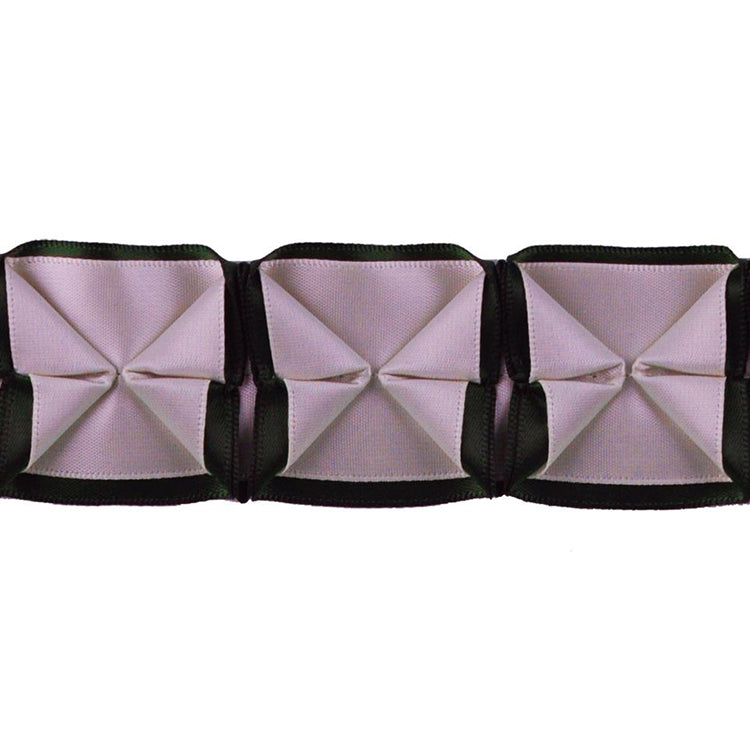Belagio Enterprises - 1 1/2" Width Box Pleated Ribbon (10 Yard Roll) - BF-1306-20/66 Pink/Chocolate Brown