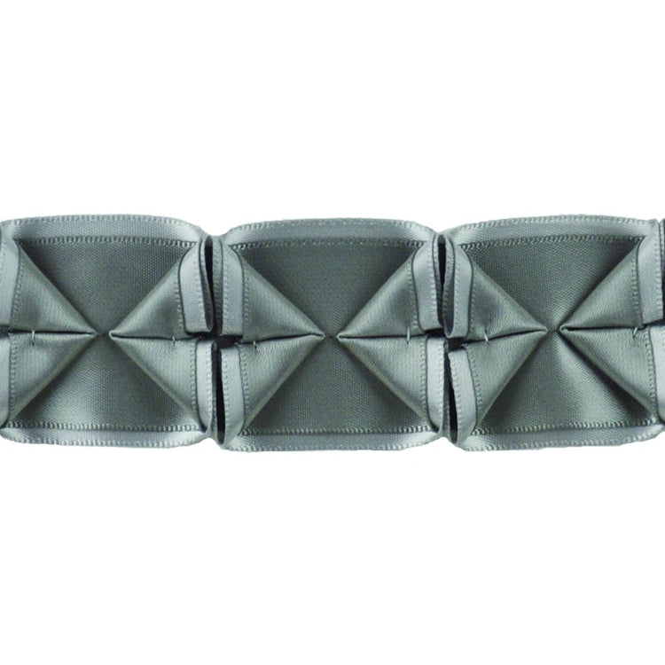 Belagio Enterprises - 1 1/2" Width Box Pleated Ribbon (10 Yard Roll) - BF-1306-49 Metal Grey