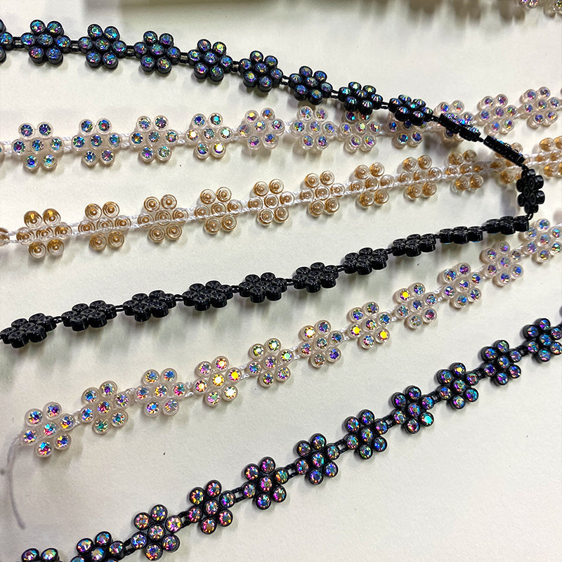 Belagio Enterprises - 1/2" Width Rhinestone Trim  (10 Yard Roll) - BR-451-02 Black