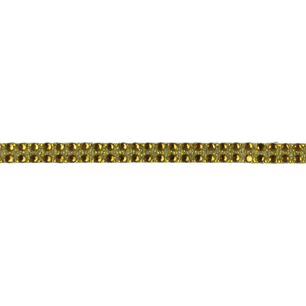 Belagio Enterprises - 1/4" Width Iron on Rhinestone Trim (10 Yard Roll) - BR-424-10 Gold
