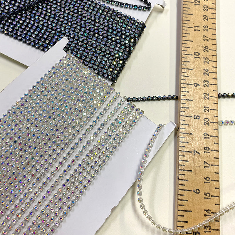 Belagio Enterprises - 1/8" Width Rhinestone Trim  (10 Yard Roll) - BR-450-02 Black