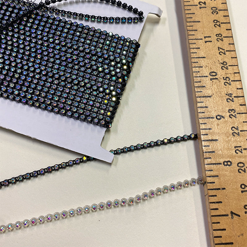 Belagio Enterprises - 1/8" Width Rhinestone Trim  (10 Yard Roll) - BR-450-02 Black