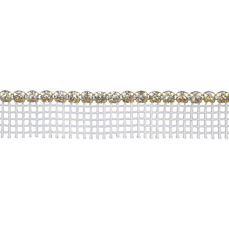 Belagio Enterprises - 1/8" Width Rhinestone Trim with Mesh Lip (12 Yard Roll) - BR-444-1-10