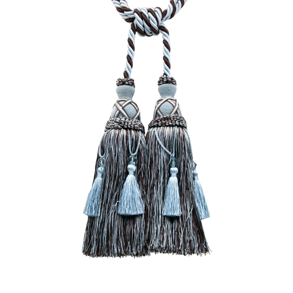 Belagio Enterprises - 10" Length Double Tassel Tieback | BT-226-23/66 Teal/Chocolate