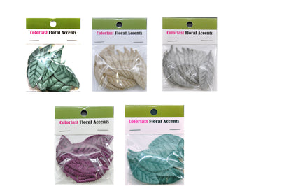 Belagio Enterprises - 12pcs Velvet Leaf Appliques - 1 3/4" x 2" (6 Cards Per Order) - BPPL-A1-05 Blue