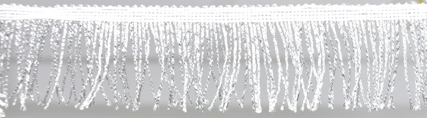 Belagio Enterprises - 2-inch Metallic Chainette Fringe (15 Yard Roll) - P-7043M-11 Silver