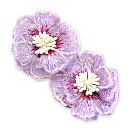 Belagio Enterprises - 2" Embroidered Flower Appliqués - 12pcs Per Card (6 Cards Per Order) - BPP-M2-21 Lavender