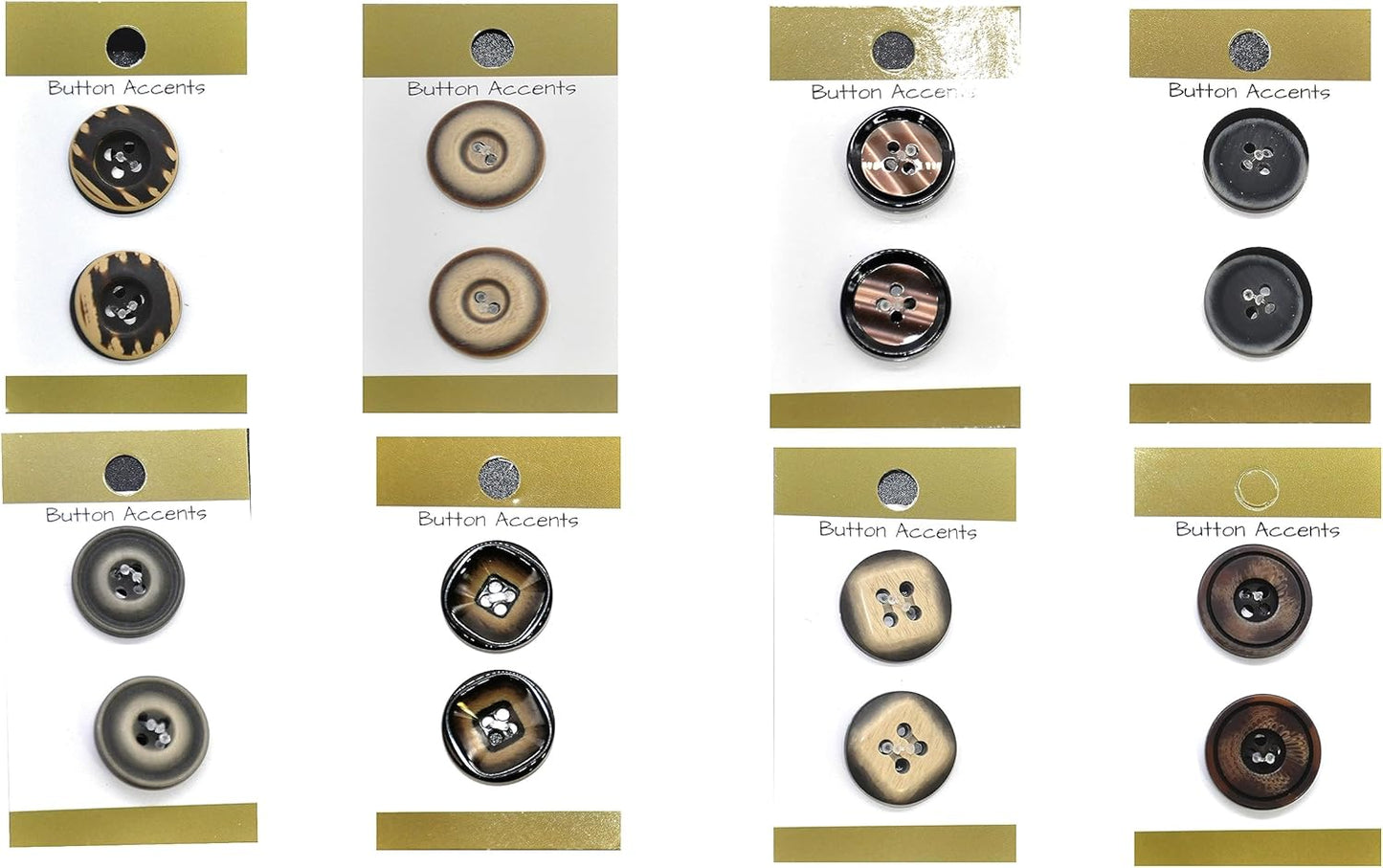 Belagio Enterprises - 2pcs Colorfast Resin Buttons (6 Cards Per Order) | BPP-B4 Brown