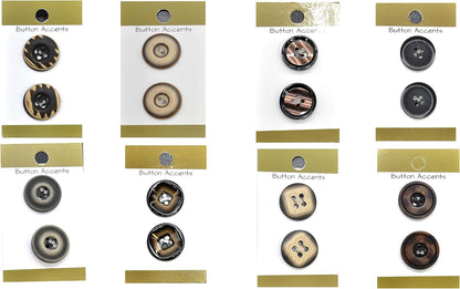 Belagio Enterprises - 2pcs Colorfast Resin Buttons (6 Cards Per Order) | BPP-B8 Brown