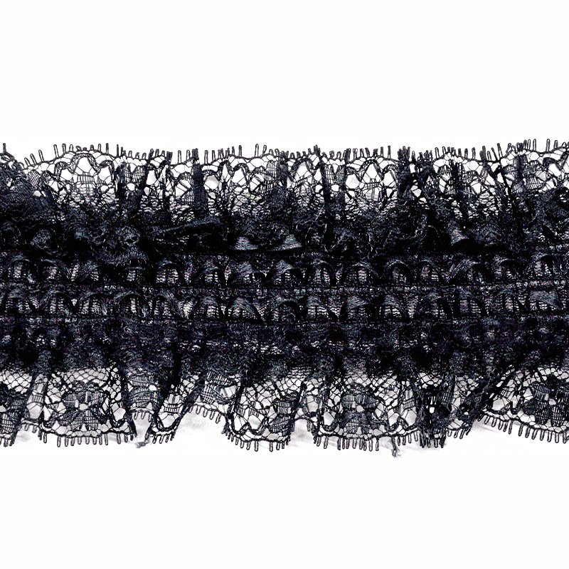 Belagio Enterprises - 3" Width Doubled Sided Gathered Lace (10 Yard Roll) - BRL-803-02 White