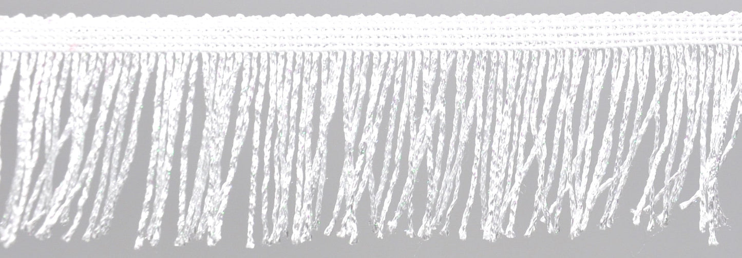 Belagio Enterprises - 4-inch Metallic Chainette Fringe (15 Yard Roll) - P-7044M-27 White