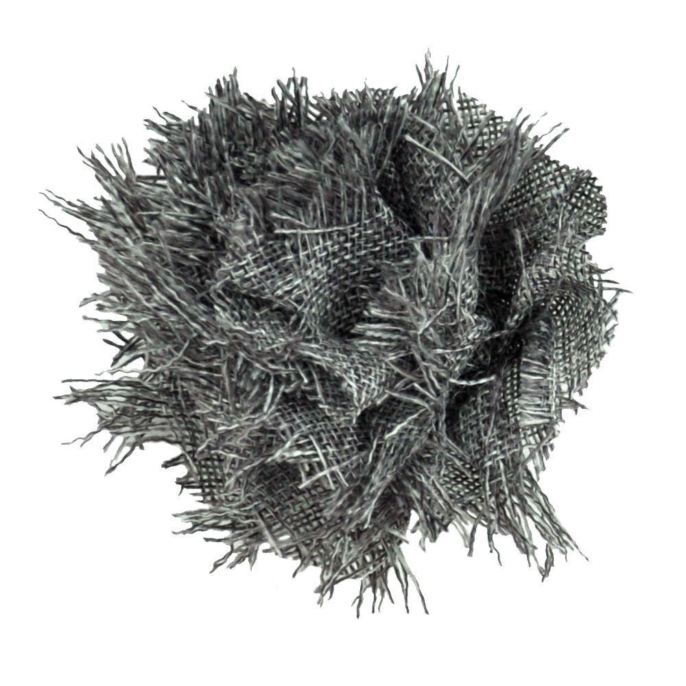 Belagio Enterprises - 4" Width Tattered Flower Clip-on Brooch (6pcs Per Order) BU-300-49 Grey