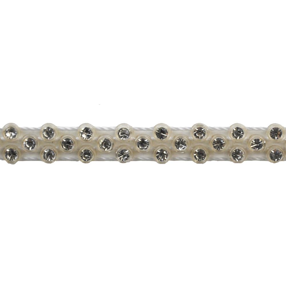 Belagio Enterprises - 5/16" Width Rhinestone Plastic Trim (10 Yard Roll) - BR-454-01 Silver