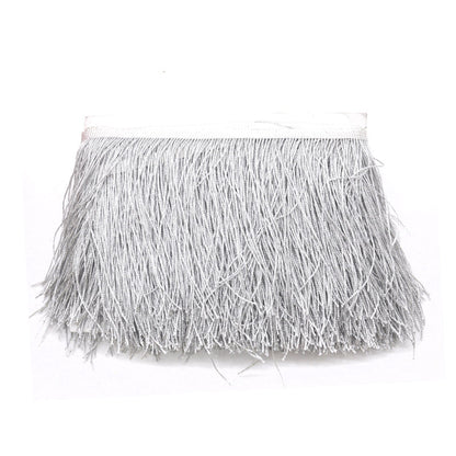 Belagio Enterprises - 6-inch Metallic Chainette Fringe (15 Yard Roll) - P-7045M-11 Silver