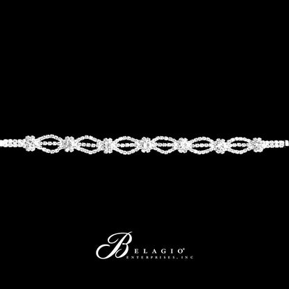 Belagio Enterprises - 6pcs Silver Rhinestone Elastic Headband - BRH-5