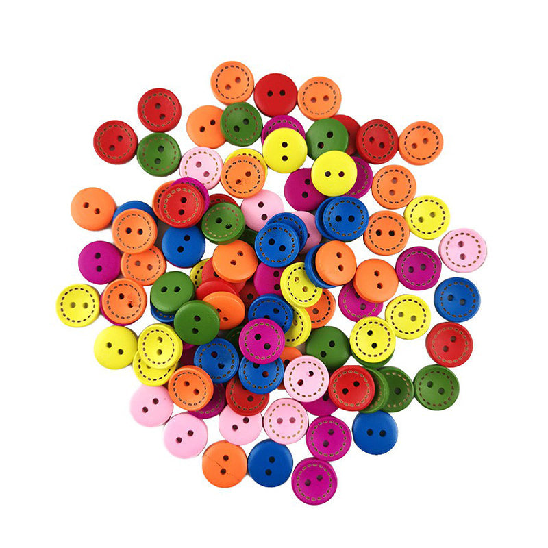 Belagio Enterprises - Painted Wooden Buttons (12 Pcs Per Packet) - BBA-4