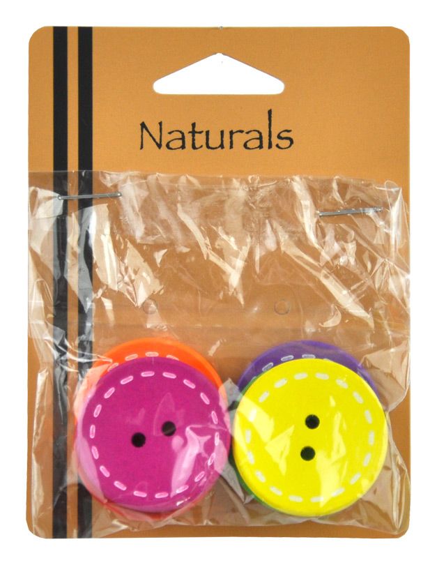 Belagio Enterprises - Painted Wooden Buttons (6 Pcs Per Packet) - BBA-5