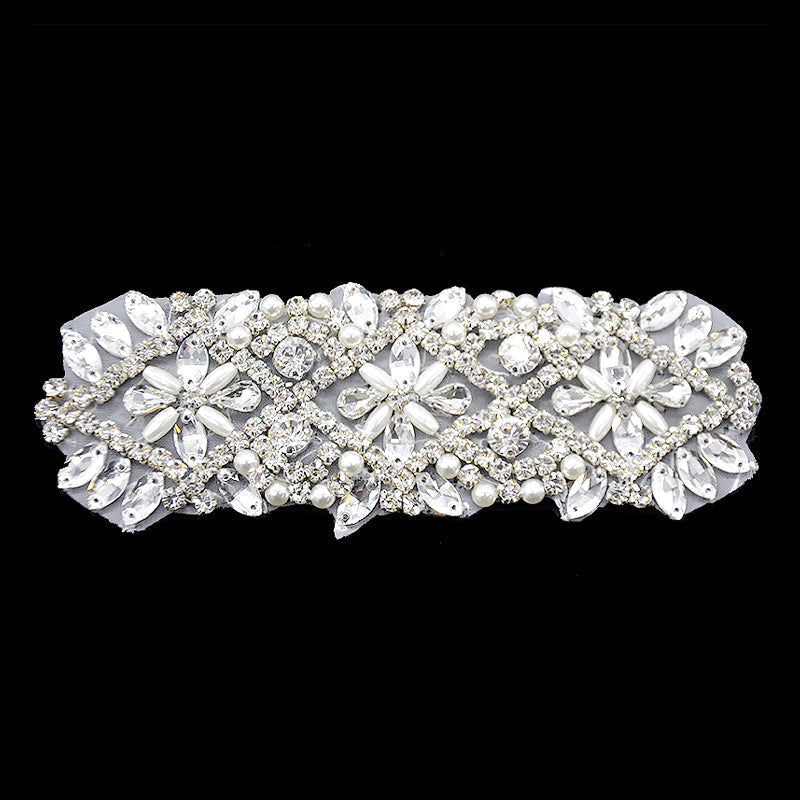 Belagio Enterprises - Rhinestone Appliqu?©s (6pcs per Order) - 5 1/2" Width x 1 1/2" Length - BRM-51