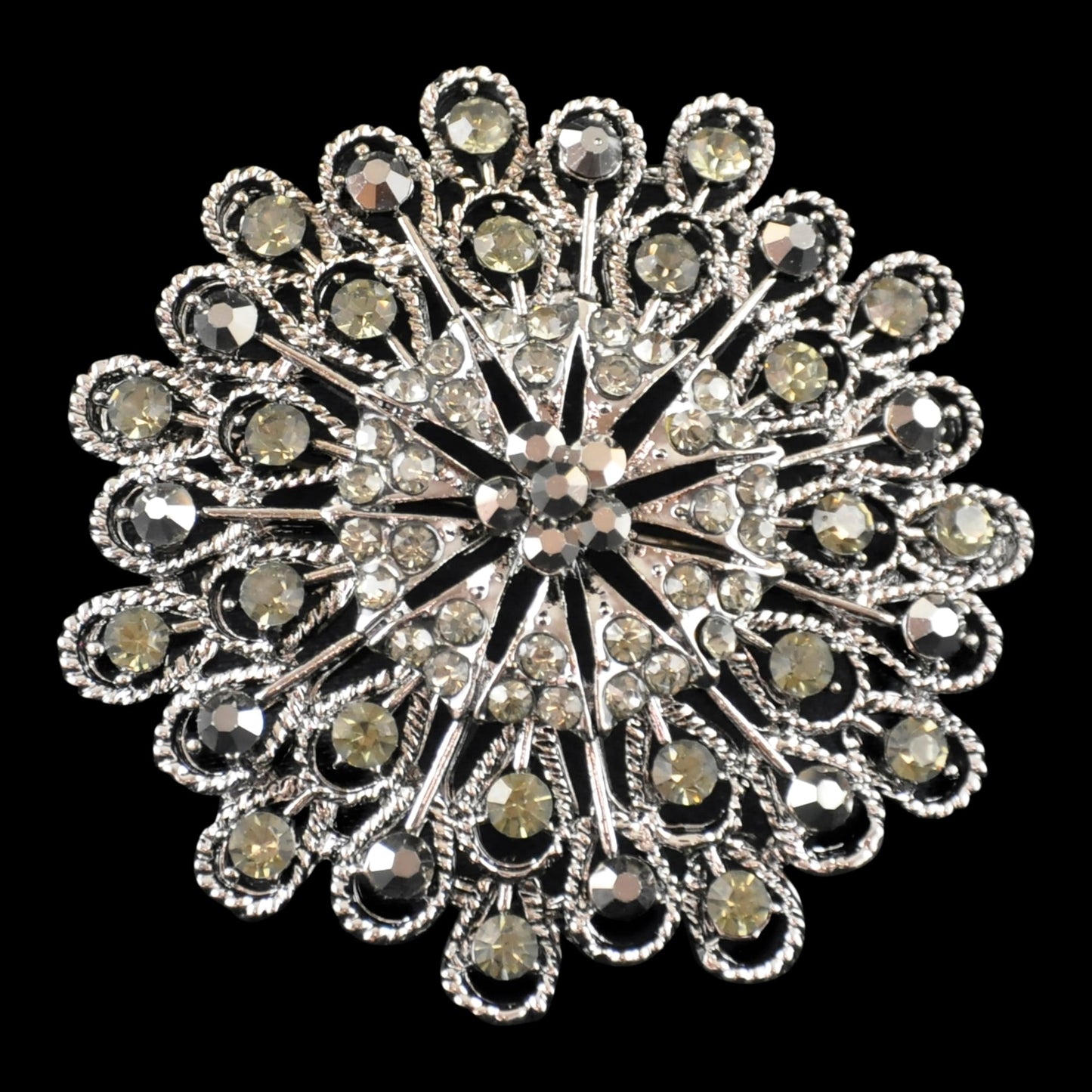 Belagio Enterprises -  Rhinestone Brooch - 2 1/2" W x 2 1/2" L - BW-131