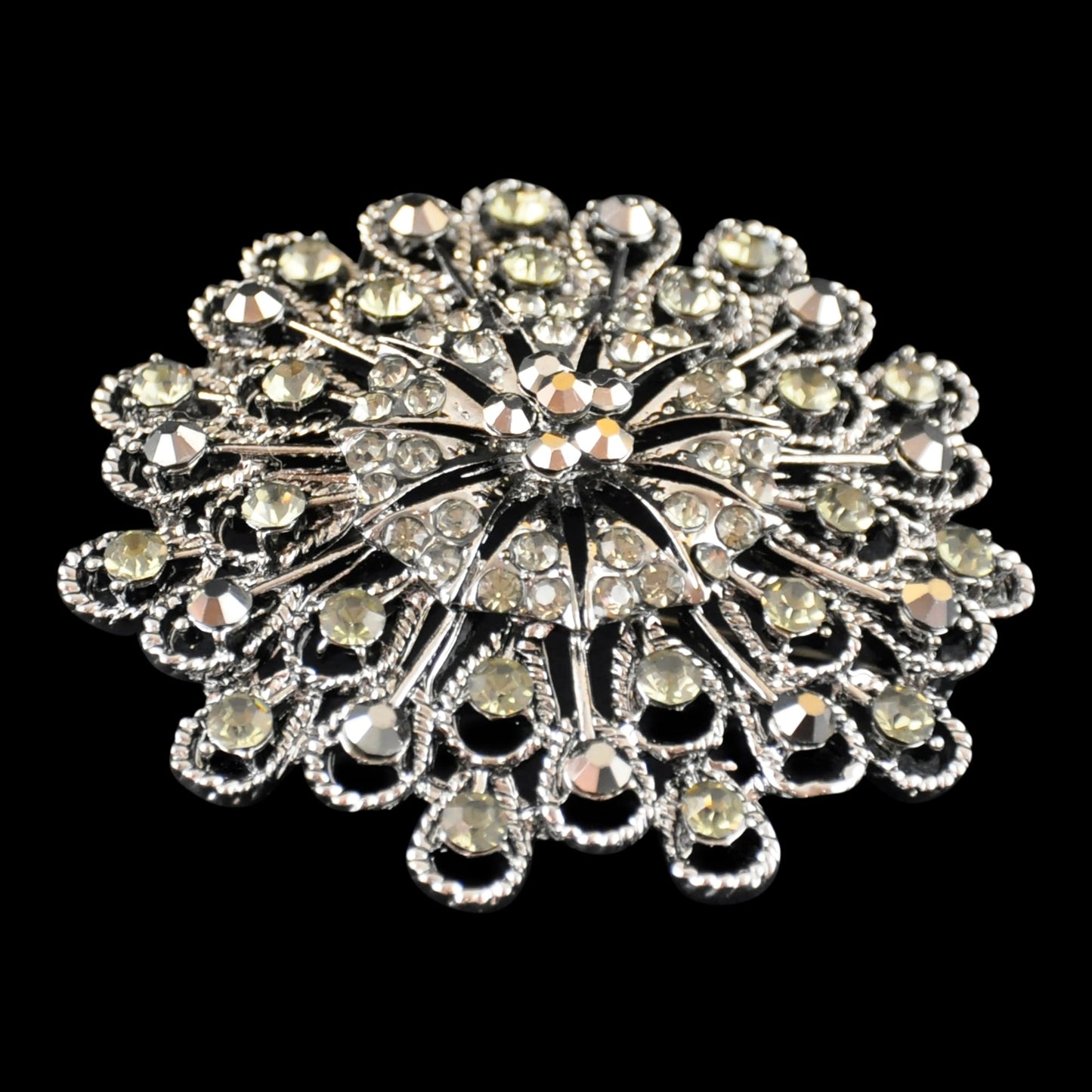Belagio Enterprises -  Rhinestone Brooch - 2 1/2" W x 2 1/2" L - BW-131