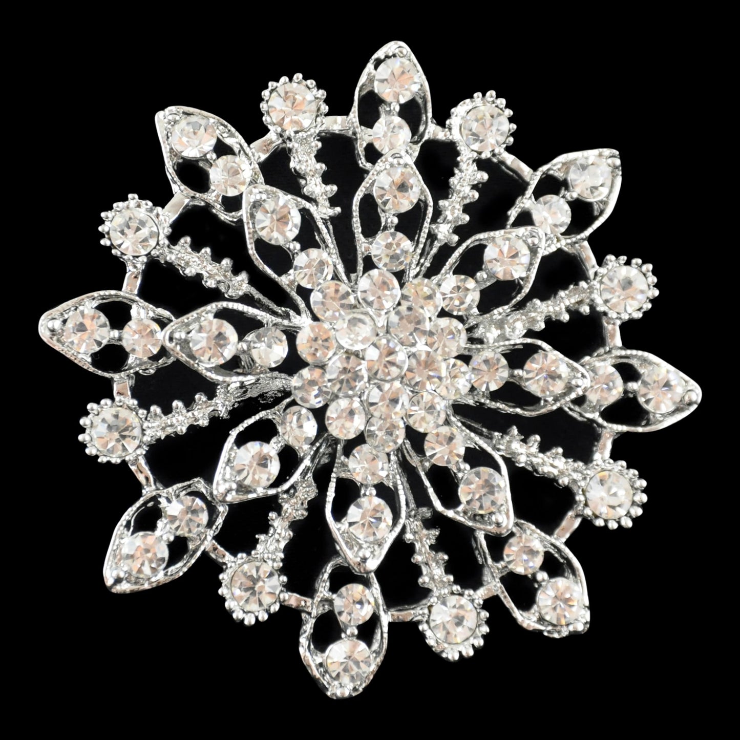 Belagio Enterprises -  Rhinestone Brooch - 2 1/2" W x 2 1/2" L - BW-144