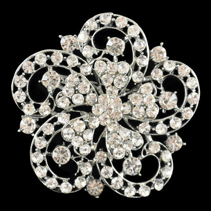 Belagio Enterprises -  Rhinestone Brooch - 2 1/2" W x 2 1/2" L - BW-146