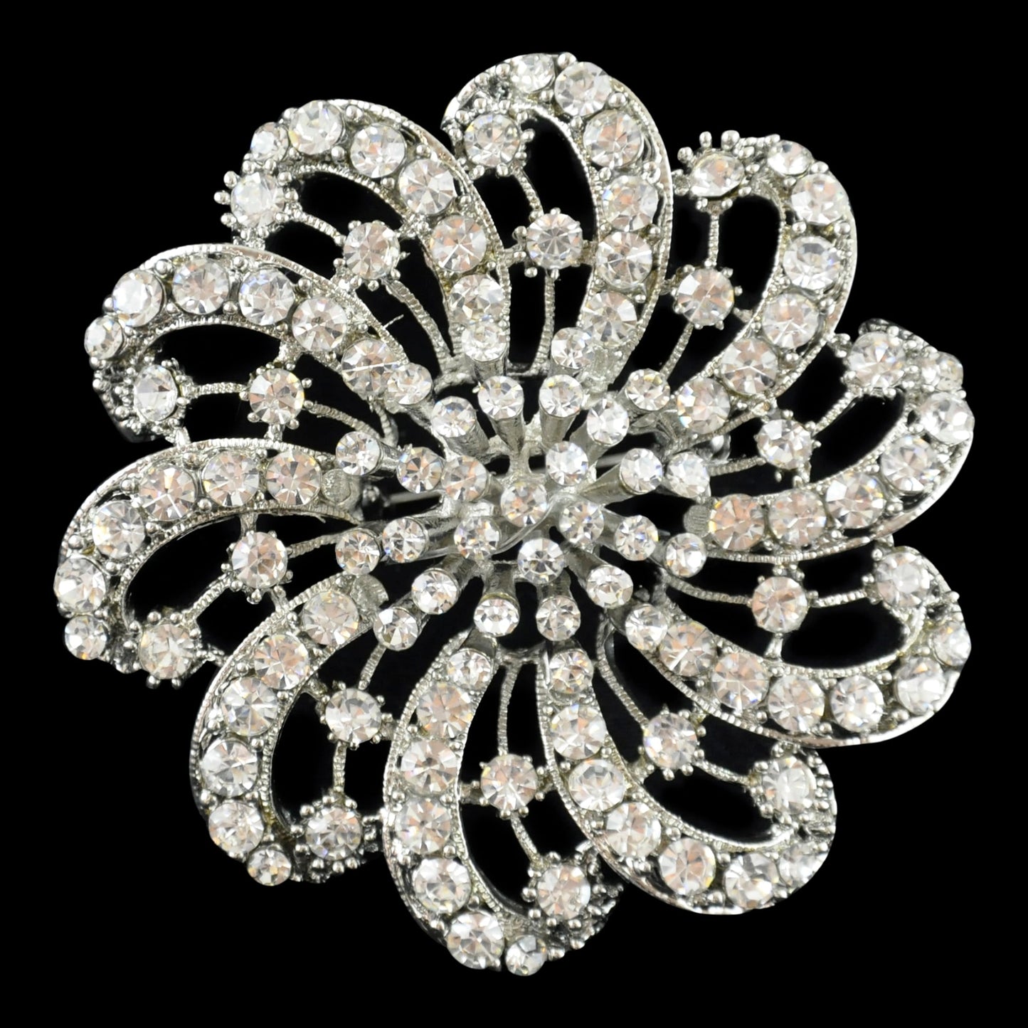 Belagio Enterprises -  Rhinestone Brooch - 2 1/2" W x 2 1/2" L - BW-147
