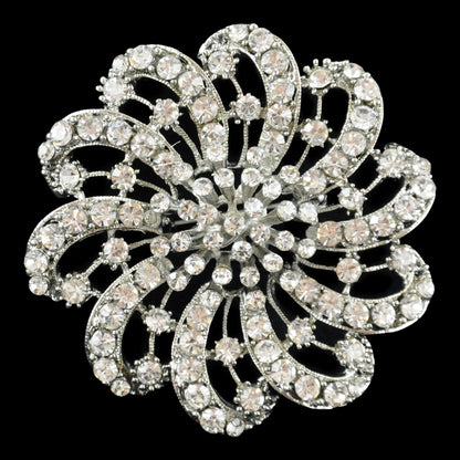 Belagio Enterprises -  Rhinestone Brooch - 2 1/2" W x 2 1/2" L - BW-147