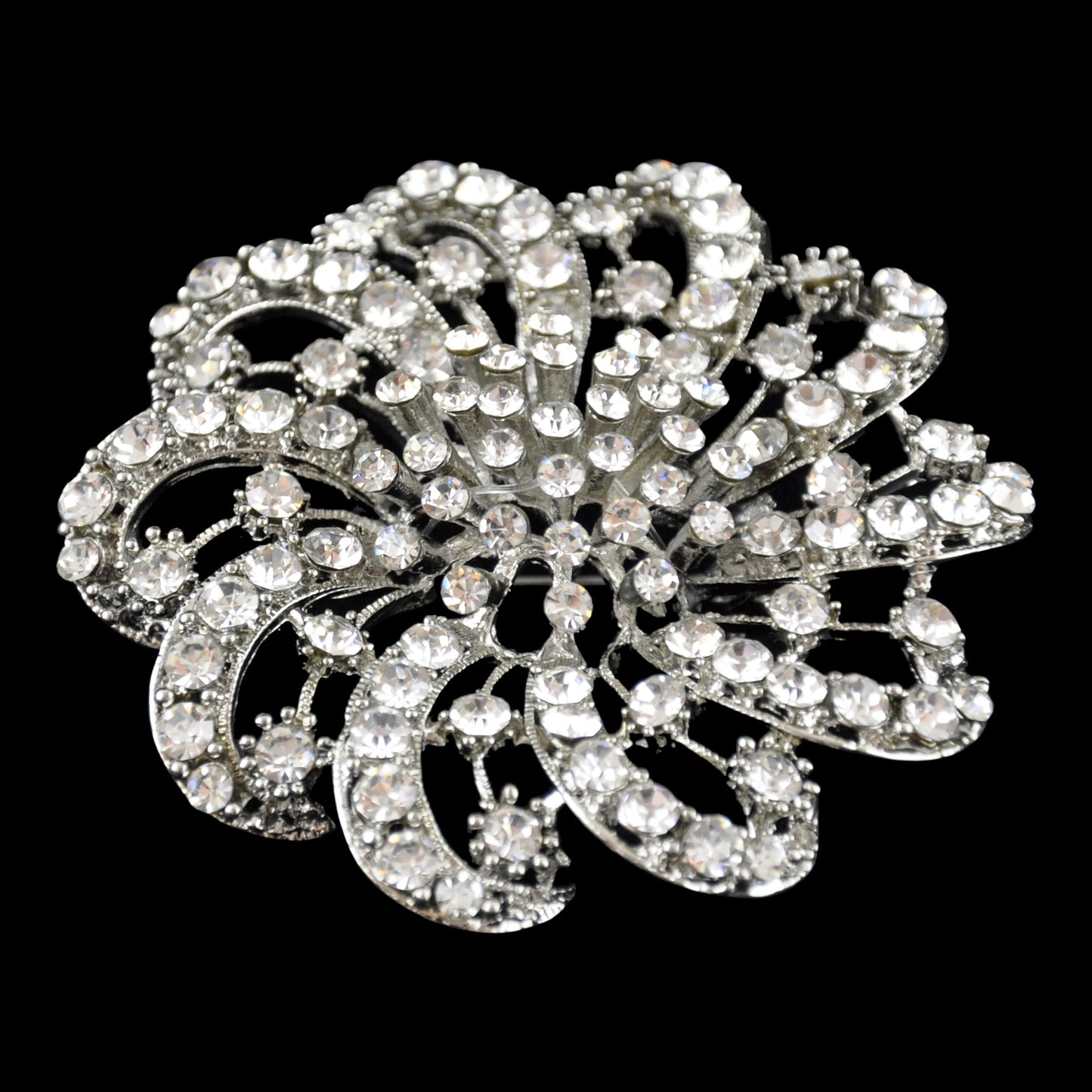 Belagio Enterprises -  Rhinestone Brooch - 2 1/2" W x 2 1/2" L - BW-147