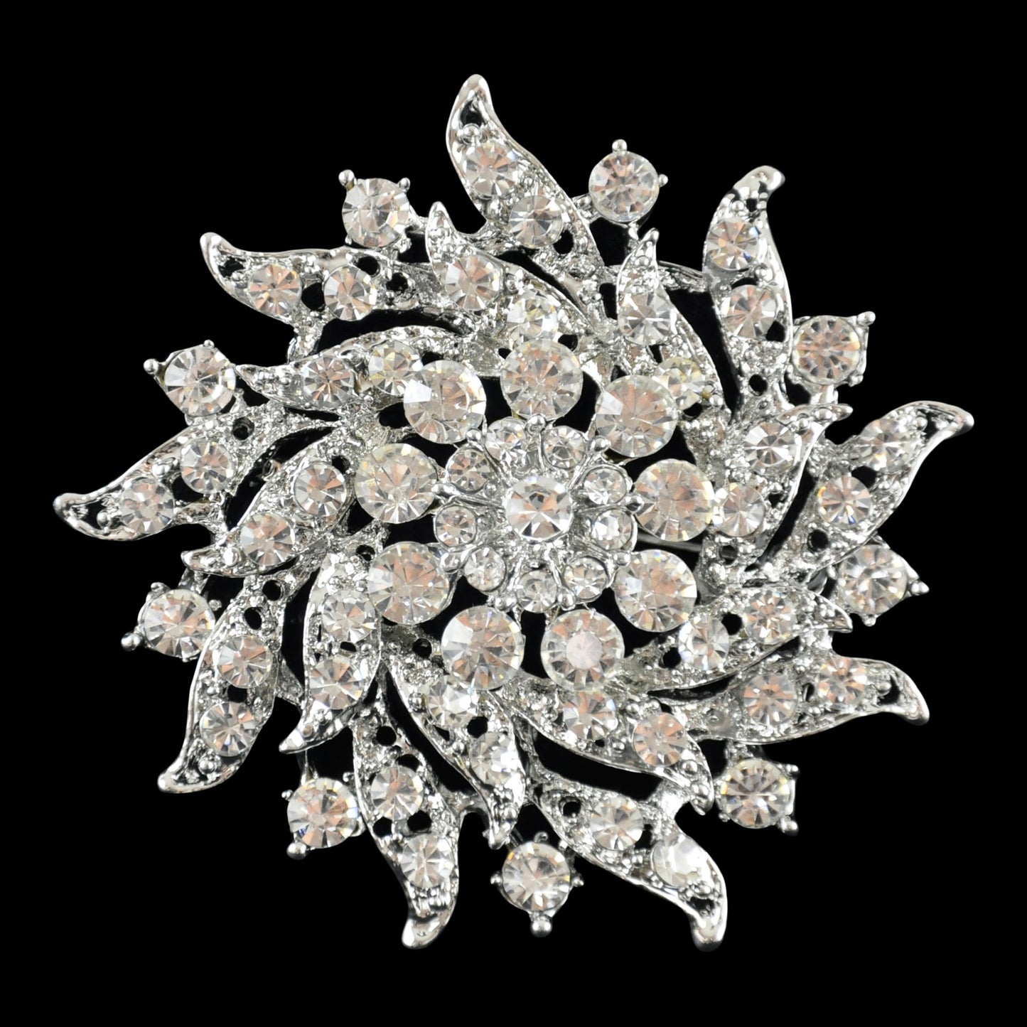 Belagio Enterprises -  Rhinestone Brooch - 2 1/2" W x 2 1/2" L - BW-148