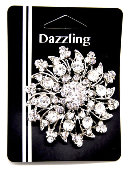 Belagio Enterprises -  Rhinestone Brooch - 2 1/2" W x 2 1/2" L - BW-149