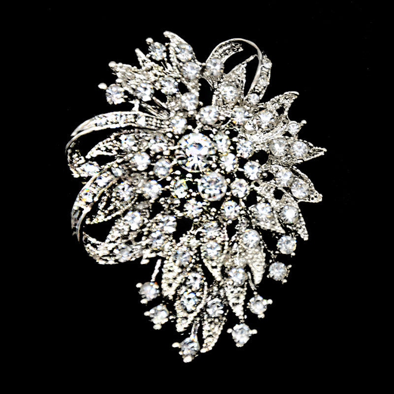 Belagio Enterprises - Rhinestone Brooch - 2 1/2" W x 3" L - BW-139