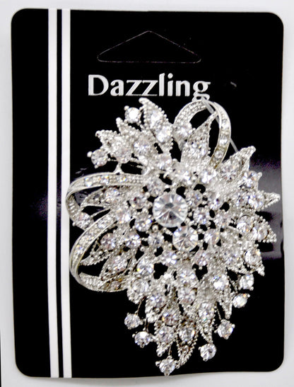Belagio Enterprises - Rhinestone Brooch - 2 1/2" W x 3" L - BW-139