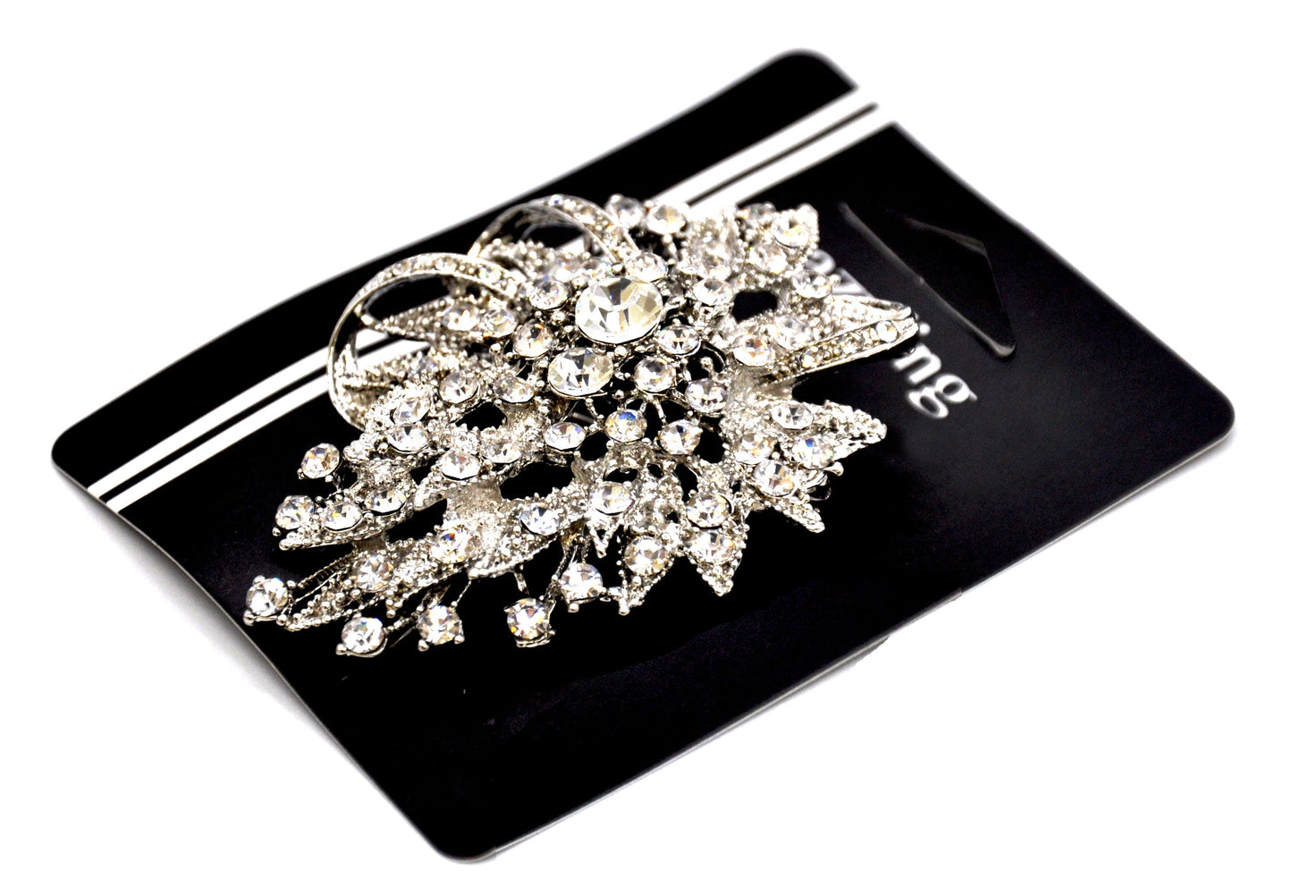 Belagio Enterprises - Rhinestone Brooch - 2 1/2" W x 3" L - BW-139