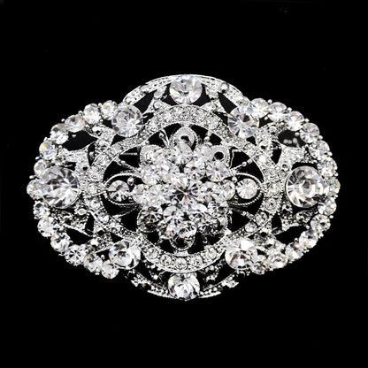 Belagio Enterprises -  Rhinestone Brooch - 3" W x 2 1/2" L - BW-134