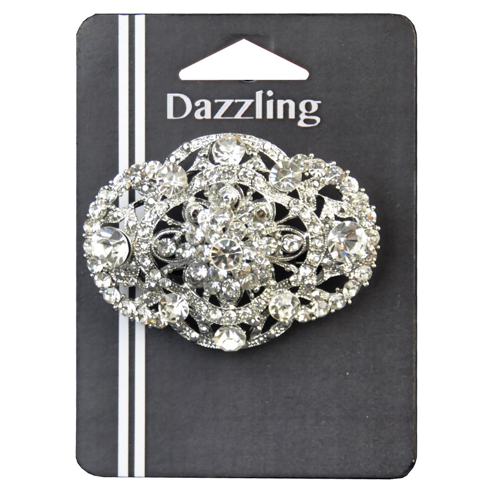 Belagio Enterprises -  Rhinestone Brooch - 3" W x 2 1/2" L - BW-134